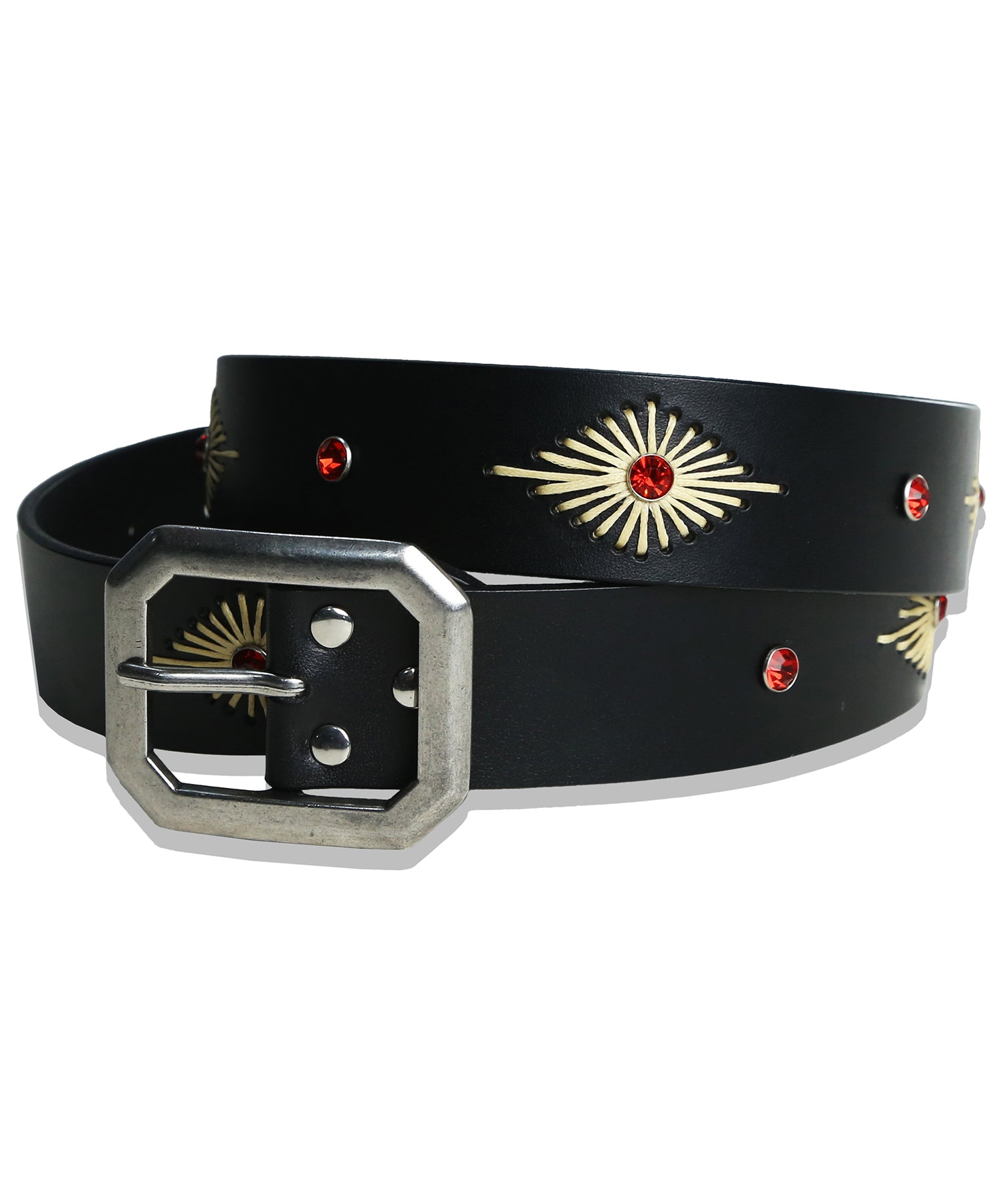 knd-ss-25-crystal-stud-&-wax-thread-leather-belt-black