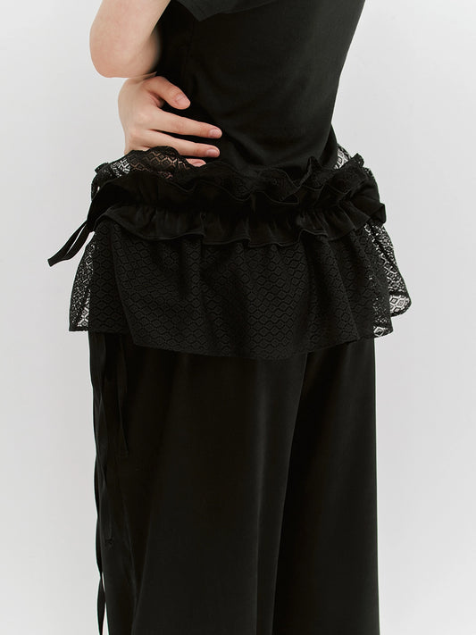 meenderi-ss-25-lace-shirring-wrap-skirt-black