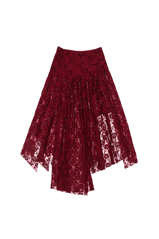 darling-you-are-bad-ss-24-lace-asymmetric-shirring-skirt-red