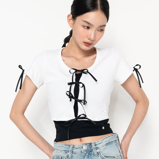 high-school-disco-ss-24-ribbon-accentuated-cropped-cardigan-white