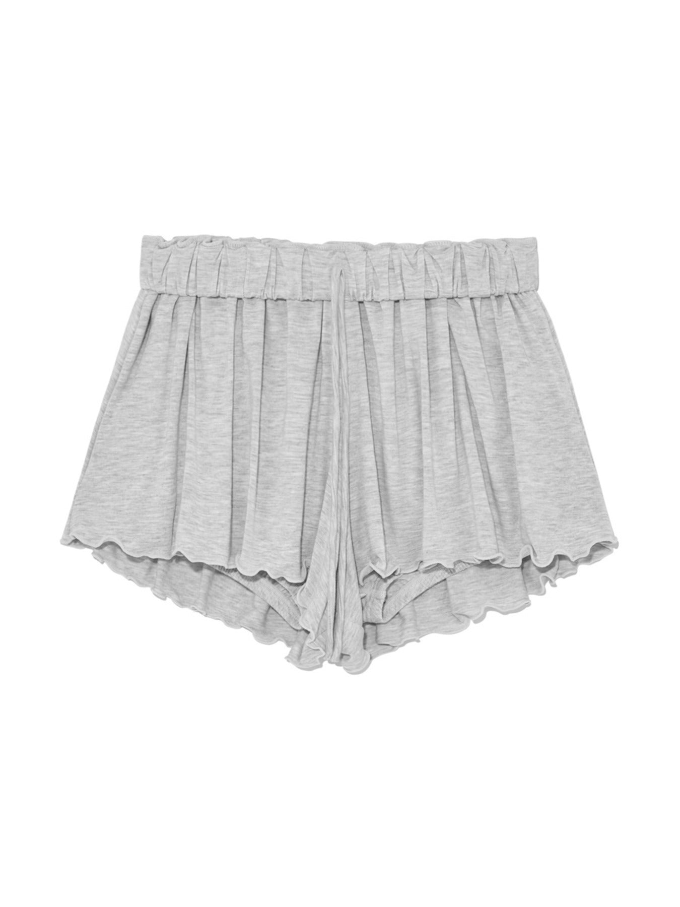 glowny-ss-25-twirl-flare-shorts-(white-melange)