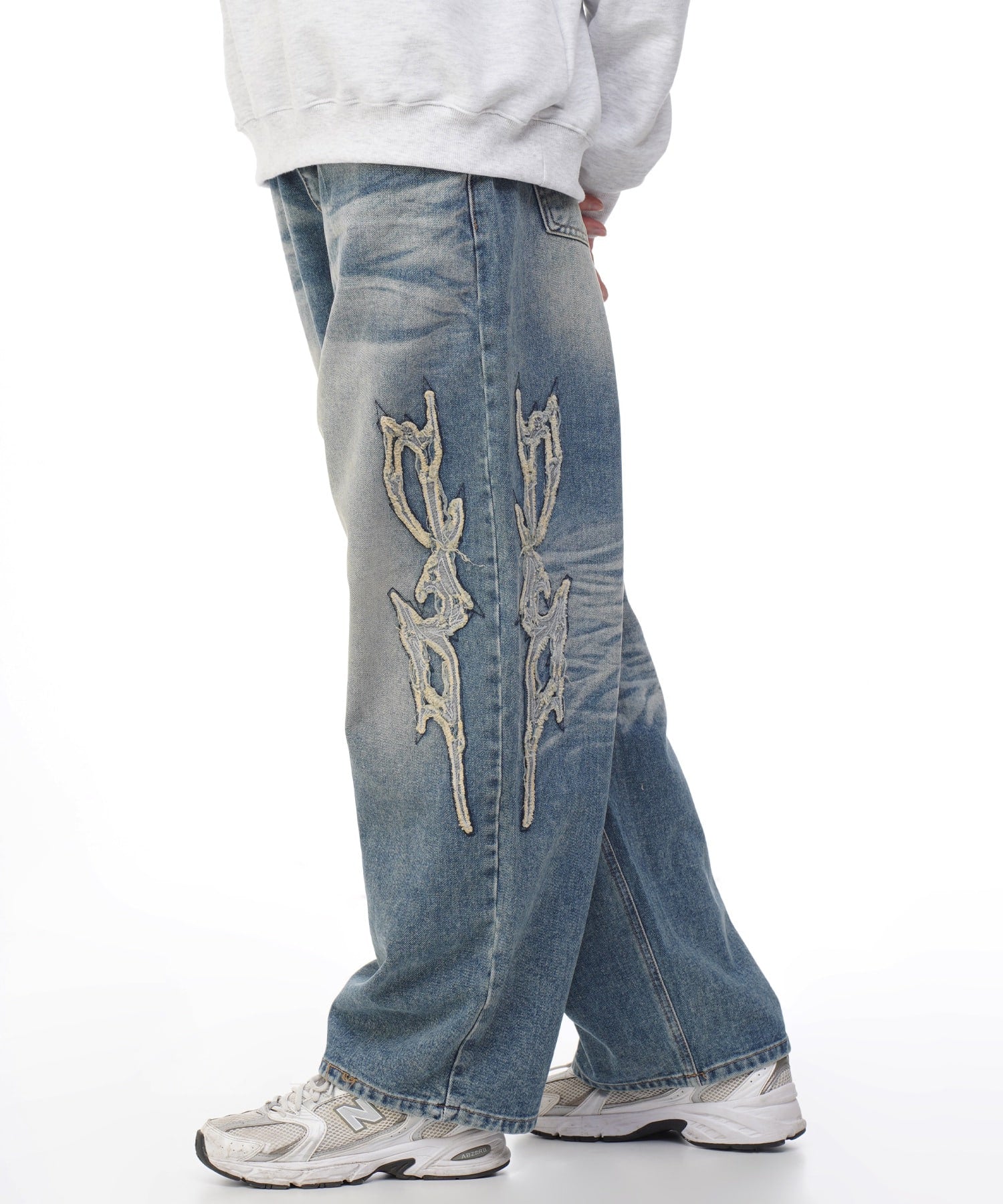 dxoh-fw-24-thunder-logo-denim-pants-(blue)