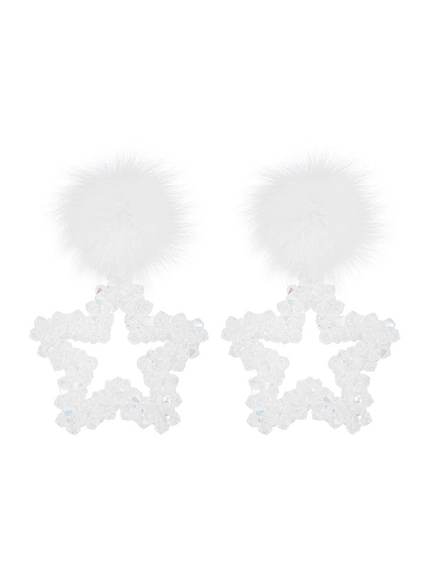 swingset-seasonless-pompom-star-beads-earrings-clear