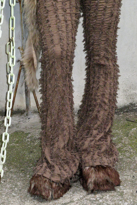 jaeshin-fw-24-furry-texture-bootscut-pants_khaki