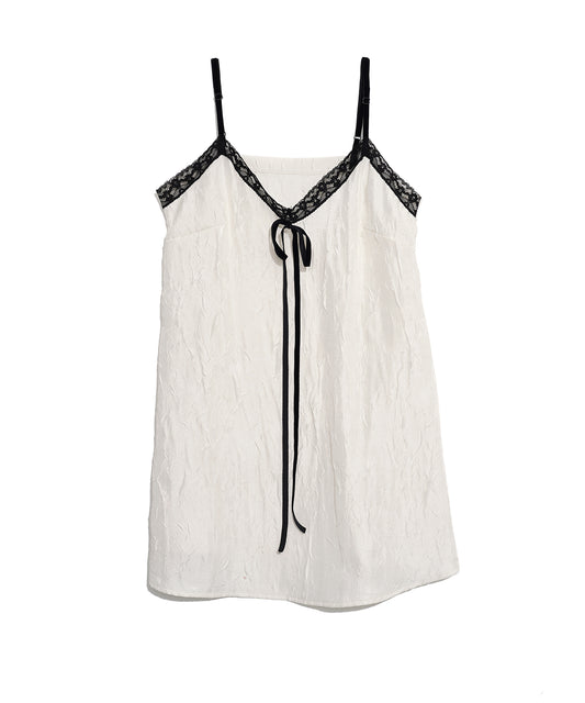 [HIGH SCHOOL DISCO] SS 24  CRUMPLED SLIP TOP_IVORY