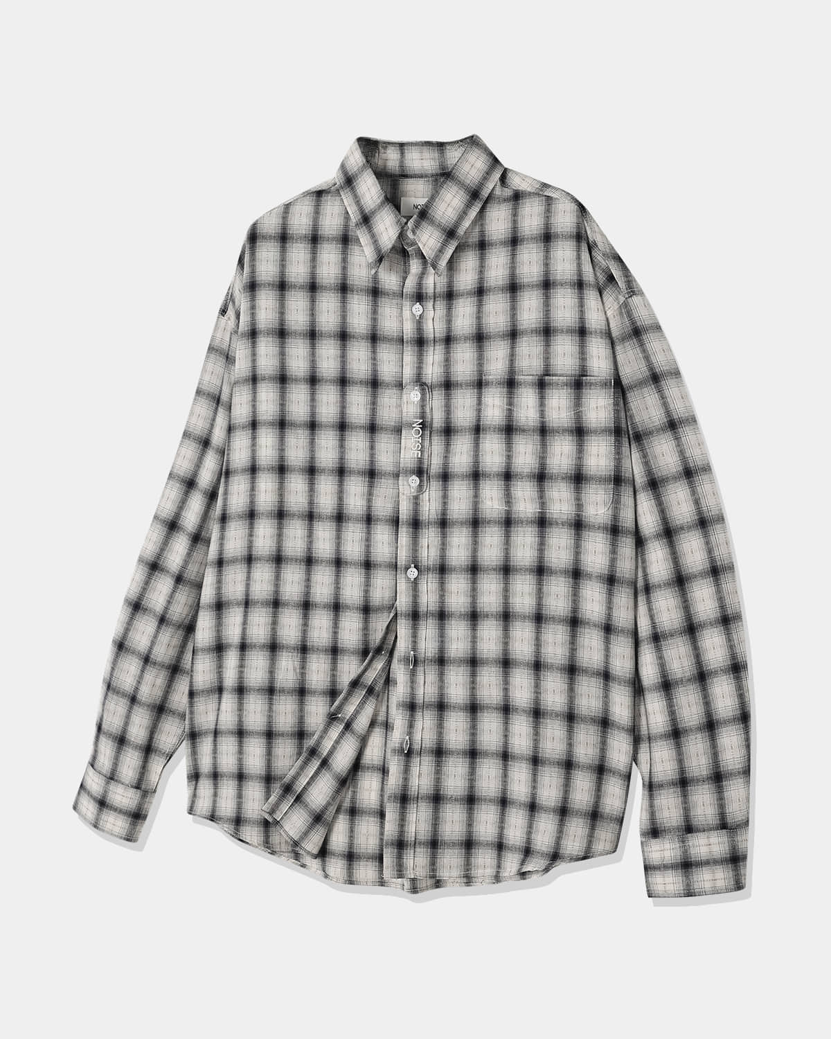 noise-ss-25-vintage-cotton-checkered-shirt-black