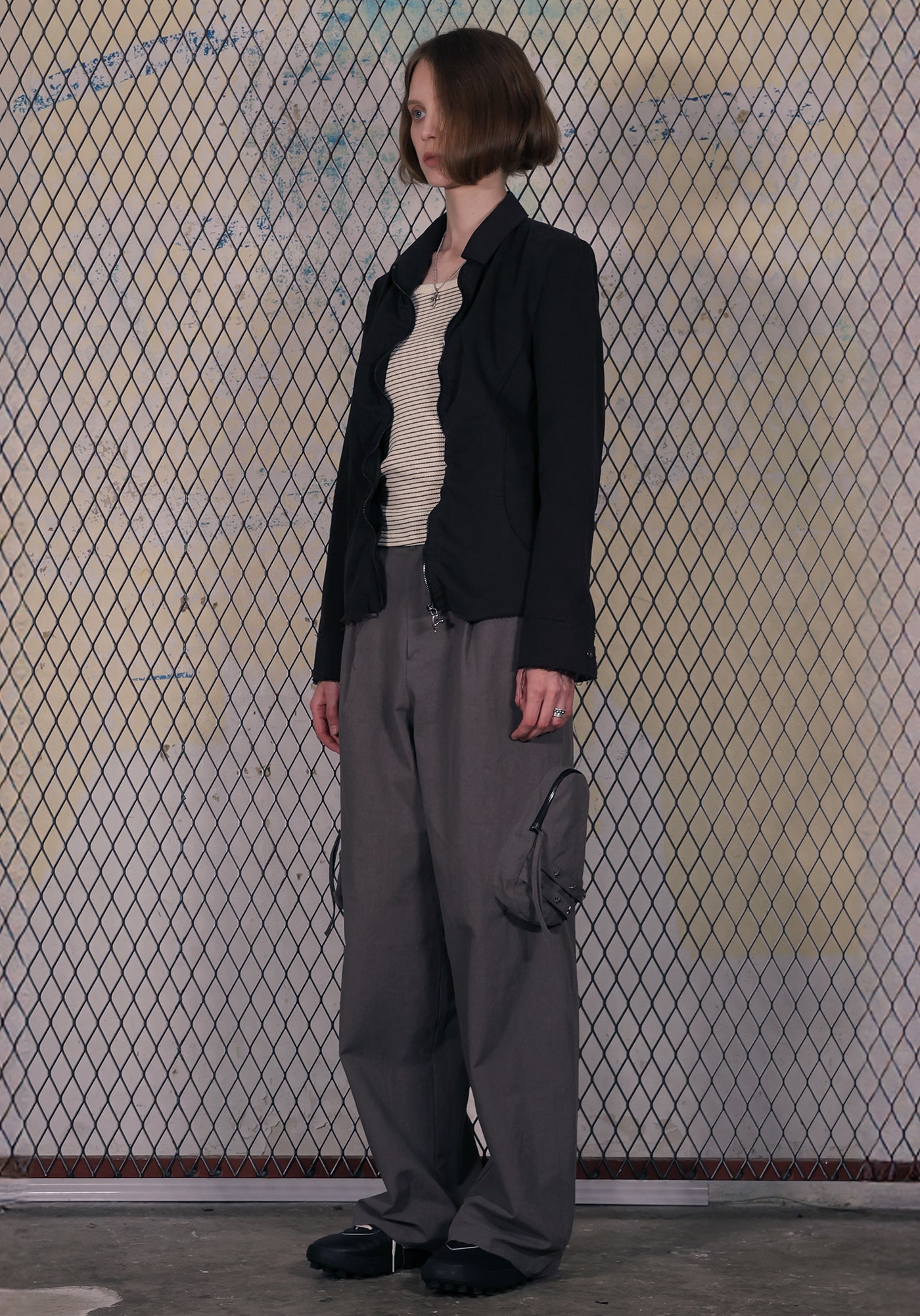 [REHEAT] FW 24 RIVET STRAP POCKET PANTS_GRAY