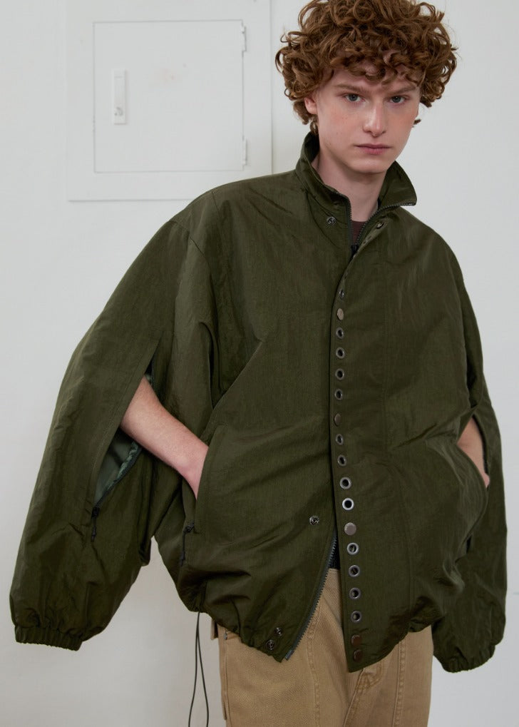 esc-studio-ss-25-eyelet-wind-breaker-jacket(khaki)