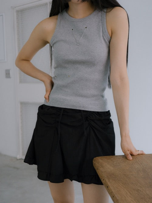 mining-ss-24-eyelet-sleeveless-top-gray