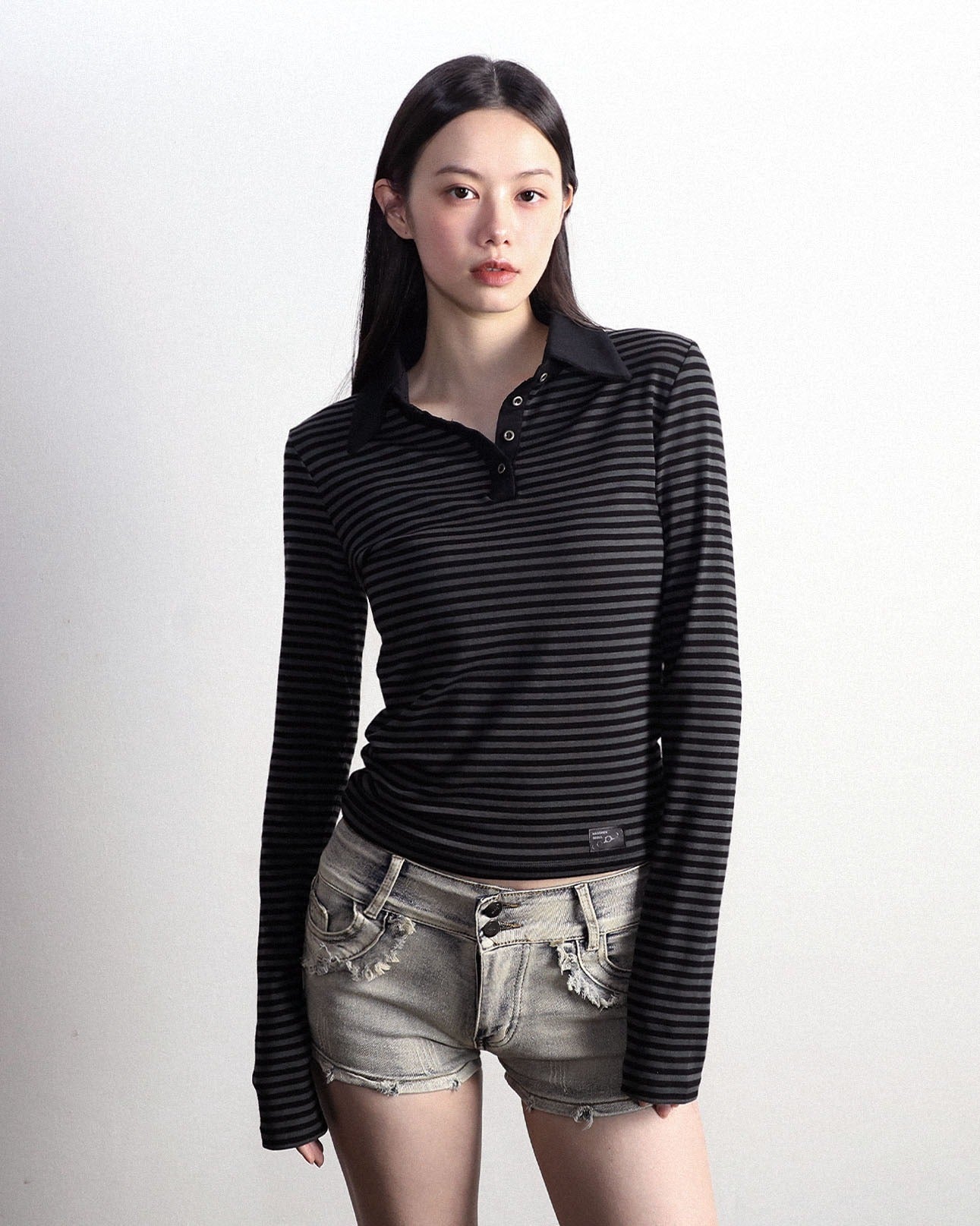 magoren-seoul-ss-25-polo-long-sleeve-stripe-black