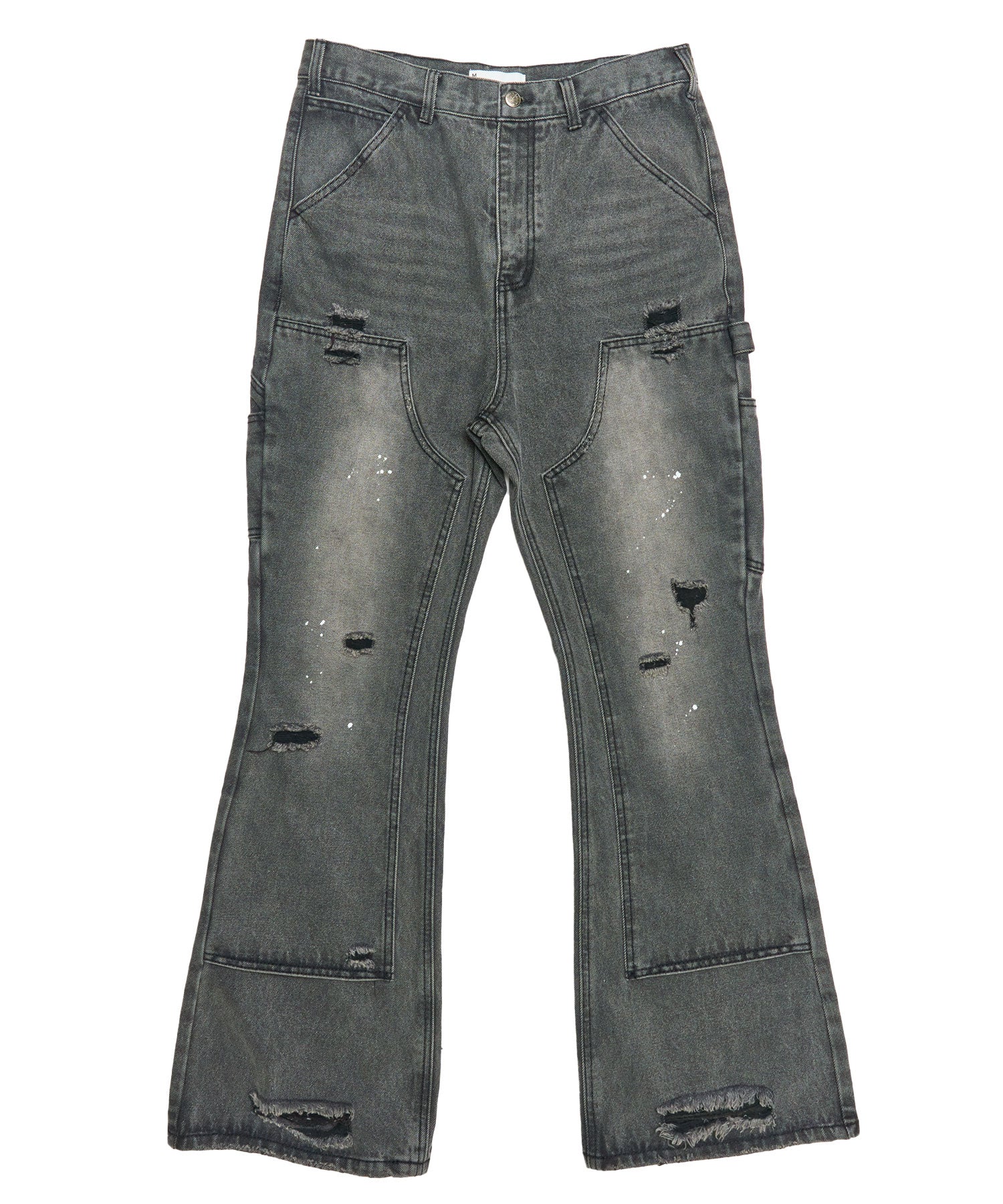 schism-inducing-ss-25-double-knee-boot-cut-jeans-grey