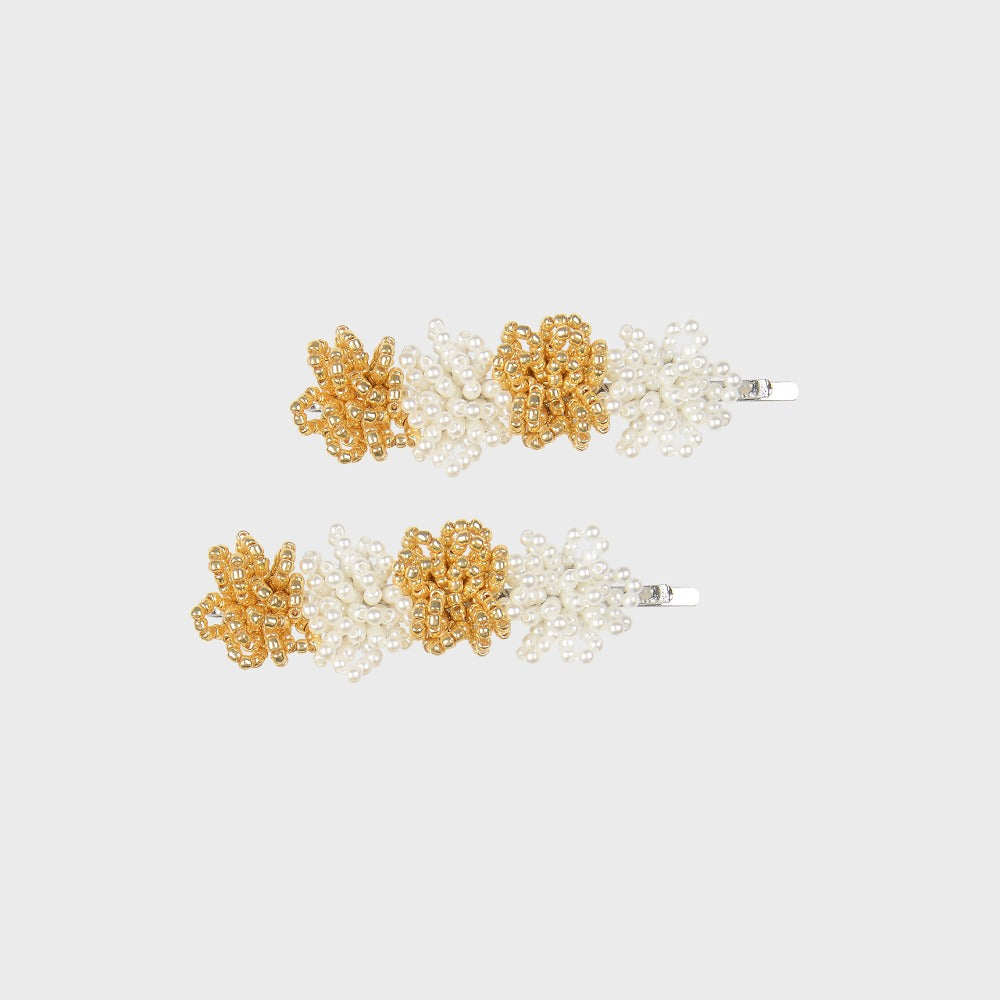 eireve-seasonless-beaded-sparkle-hairclip-set-2pcs-(gold)