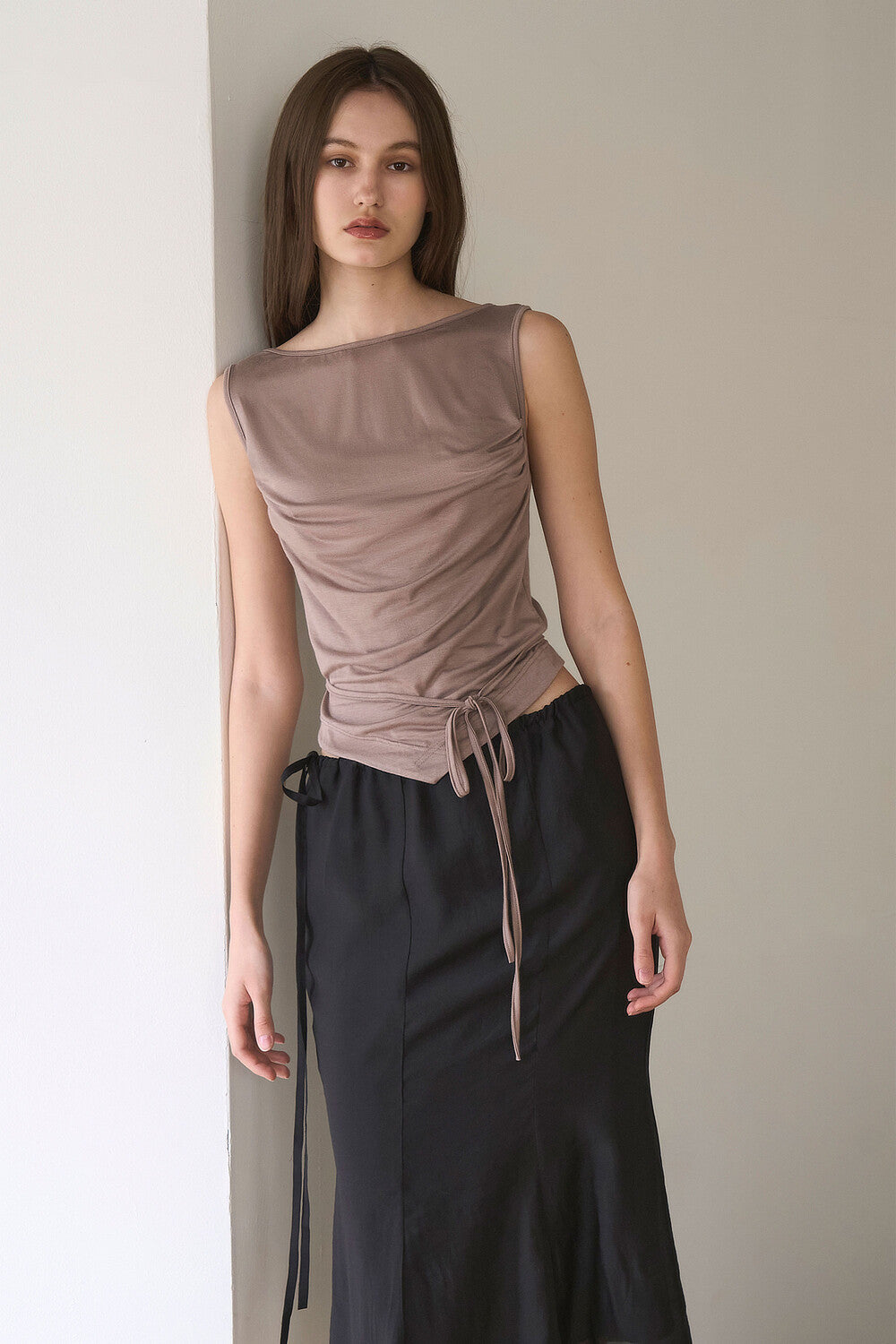 oesoel-ss-24-boat-neck-drape-top-cocoa