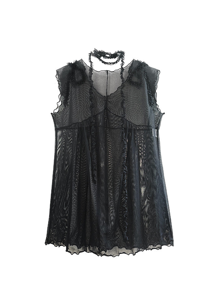 nofficialnoffice-ss-24-sheer-mesh-ribbon-dress-black