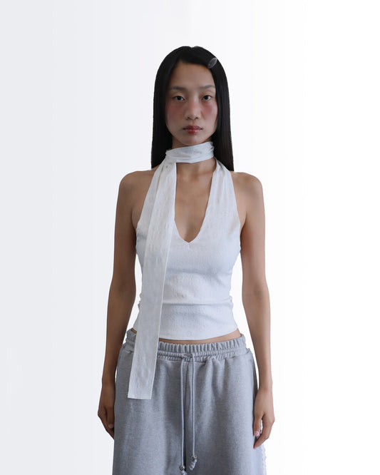 sio-ss-24-jacuard-vneck-halter-sleeveless-top-white