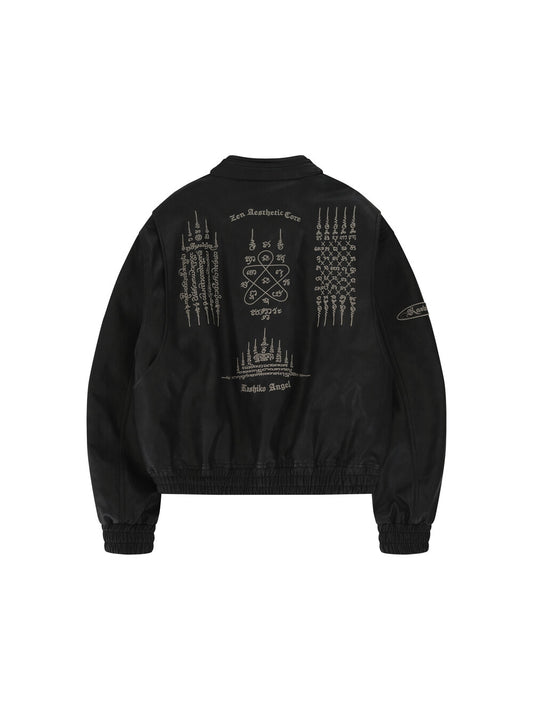 [KASHIKO] FW 24 Yantra Faux Leather jacket Black