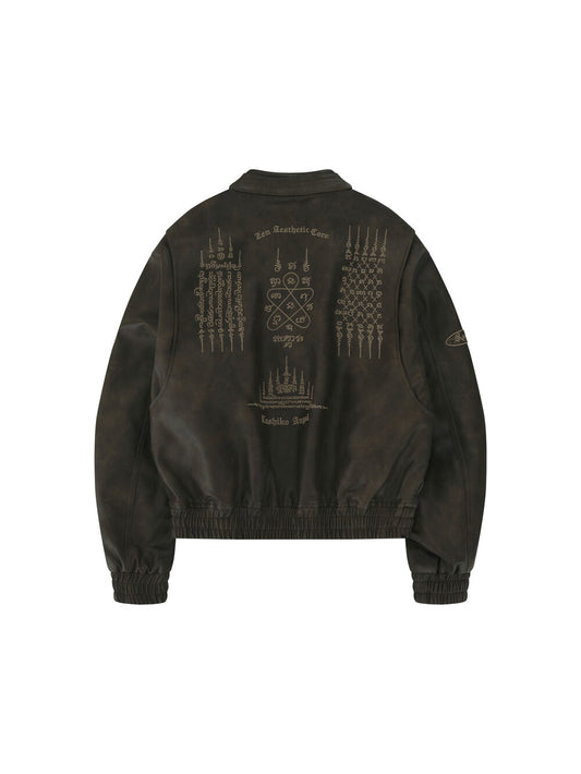 [KASHIKO] FW 24 Yantra Faux Leather jacket Brown