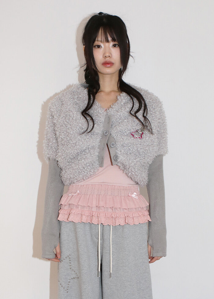 nofficialnoffice-fw-24-curly-fur-shawl-jacket-gray