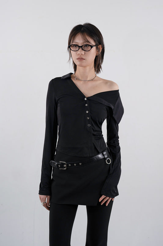 seyo-k-ss-25-unbalance-off-shoulder-shirt-/-black