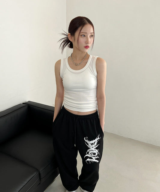 dxoh-summer-23-street-logo-long-wide-pants-for-spring-and-summer-black