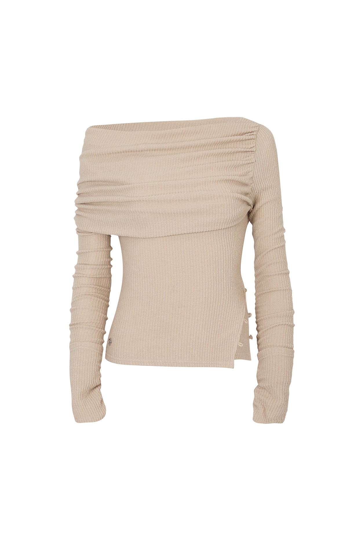 pain-or-pleasure-winter-23-jennie-offshoulder-top-beige